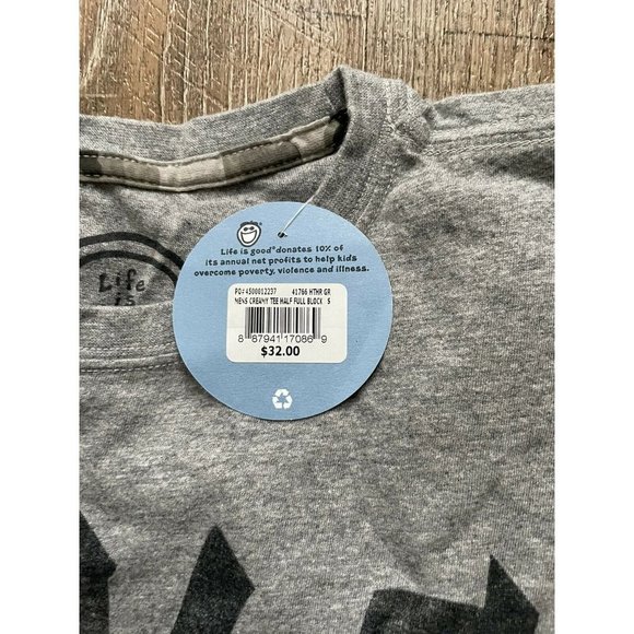 Life is Good Mens Half Full Short Sleeve Tee Shirt Heather Gray Sz Small - Picture 3 of 3